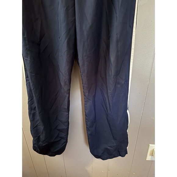 Adidas L Navy Shell Windbreaker Vintage Track Pants Wide Zip Ankle - Picture 2 of 6